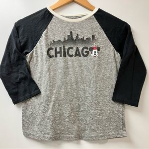 EUC Disney Merch Chicago Minnie Baseball Shirt Kids Size 12/14